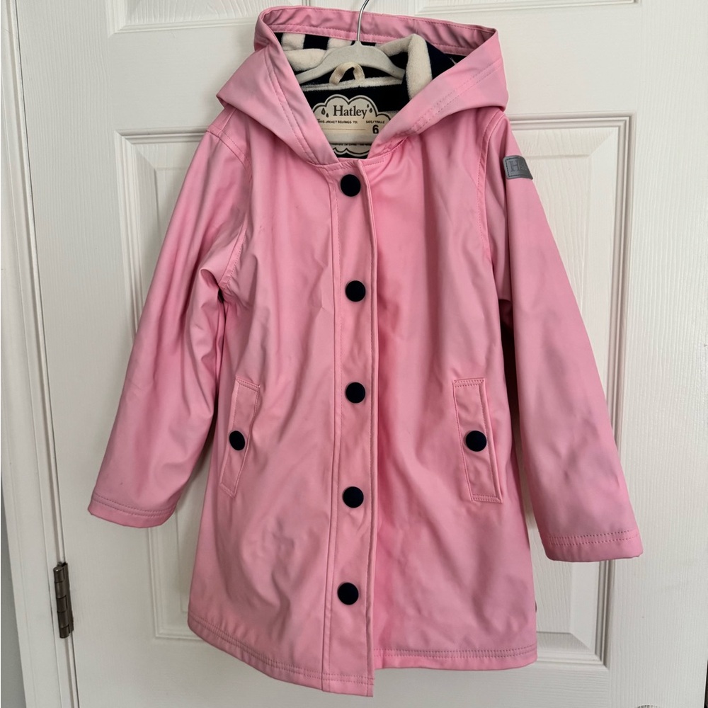 Hatley Pink Raincoat with Hood and Water-Resistant Finish